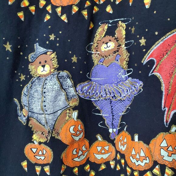 Vintage Halloween Sweatshirt KWBL ONE SIZE Spooky Bears 80s 90s Trick-or-Treat - Picture 6 of 10